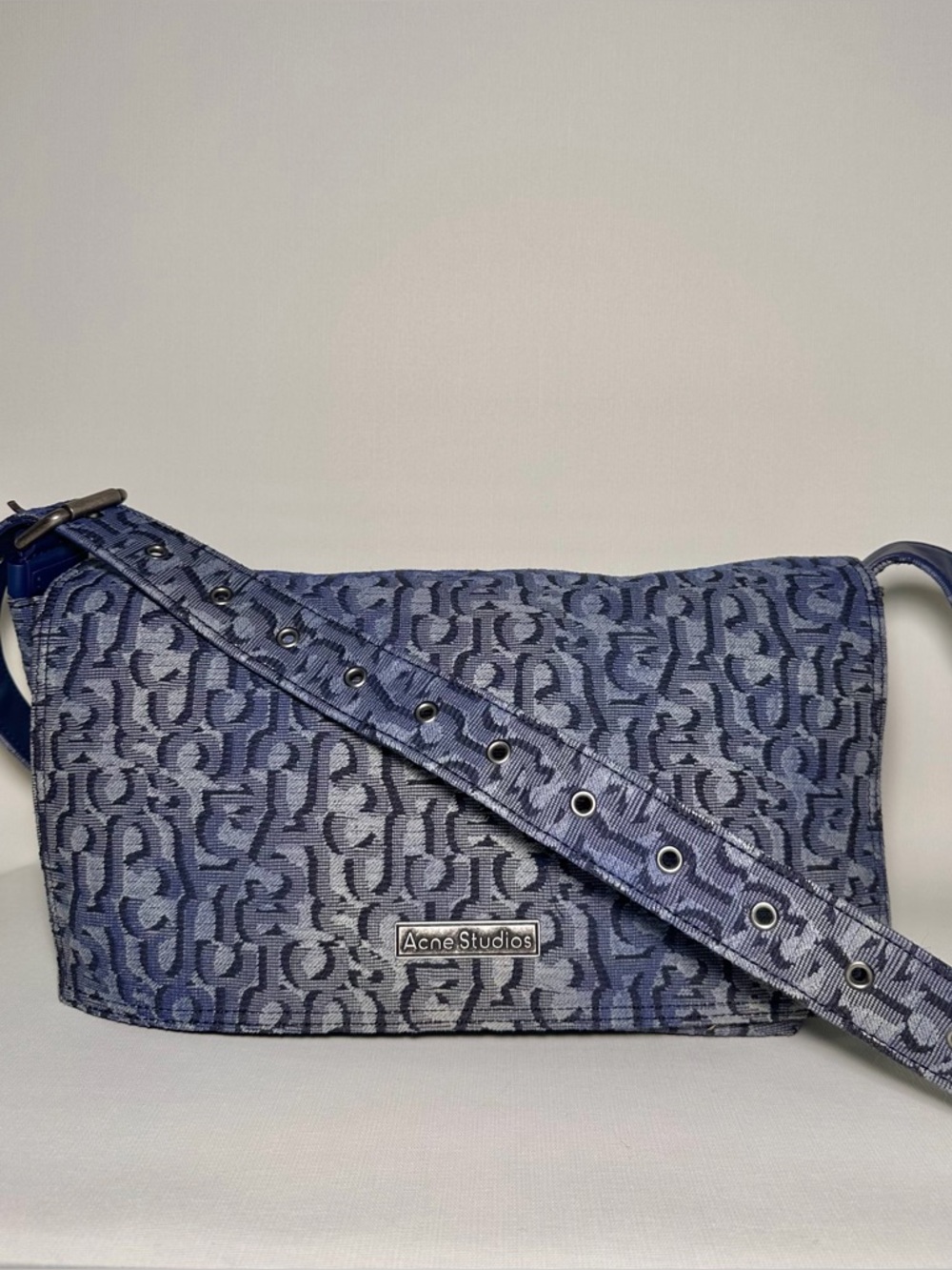Acne Studios Blue Textured Crossbody Bag